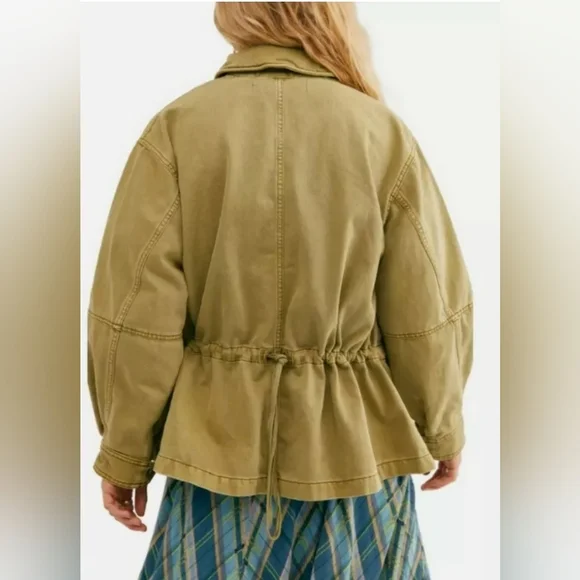 Free People Utility Jacket in Olive Green - Picture 3 of 14
